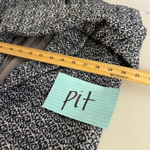 Nicole Bridger Ethically Made Tweed Wool Hemp Blend Color Block Blazer Coat Sz 4 - Picture 12 of 14